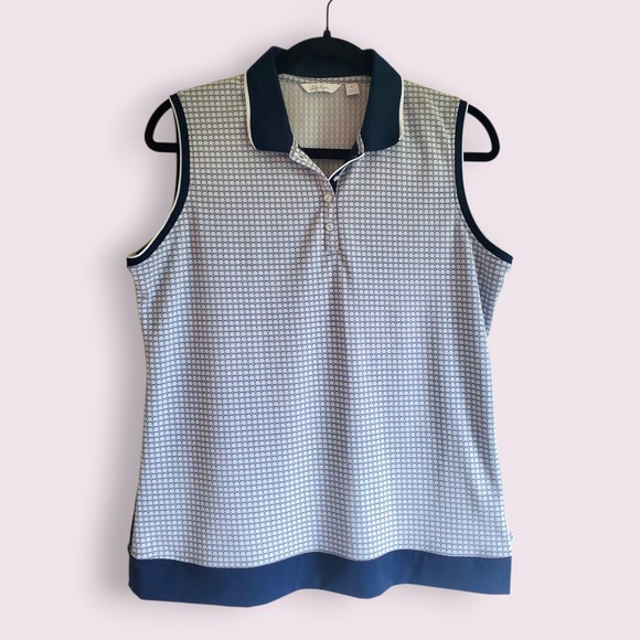 Lady Hagen Tops - Lady Hagen‎ Women's Sleeveless Golf Polo Shirt Geometric Print Size L